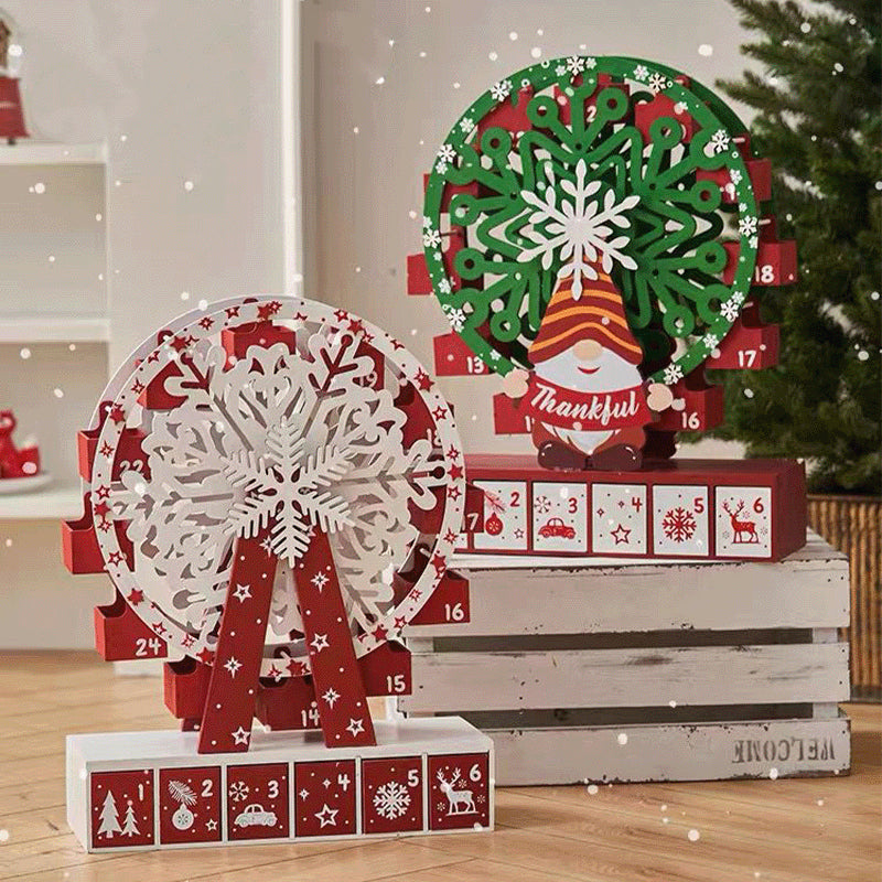 Wooden Nutcracker Christmas Advent Calendar Ornaments