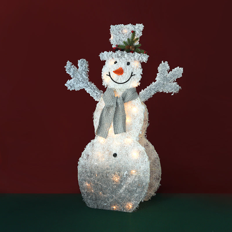Christmas Snowman With Lighted Up Decoration