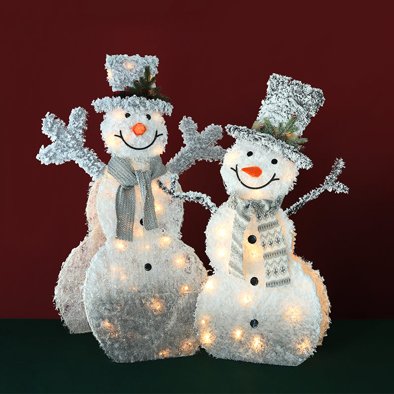 Christmas Snowman With Lighted Up Decoration