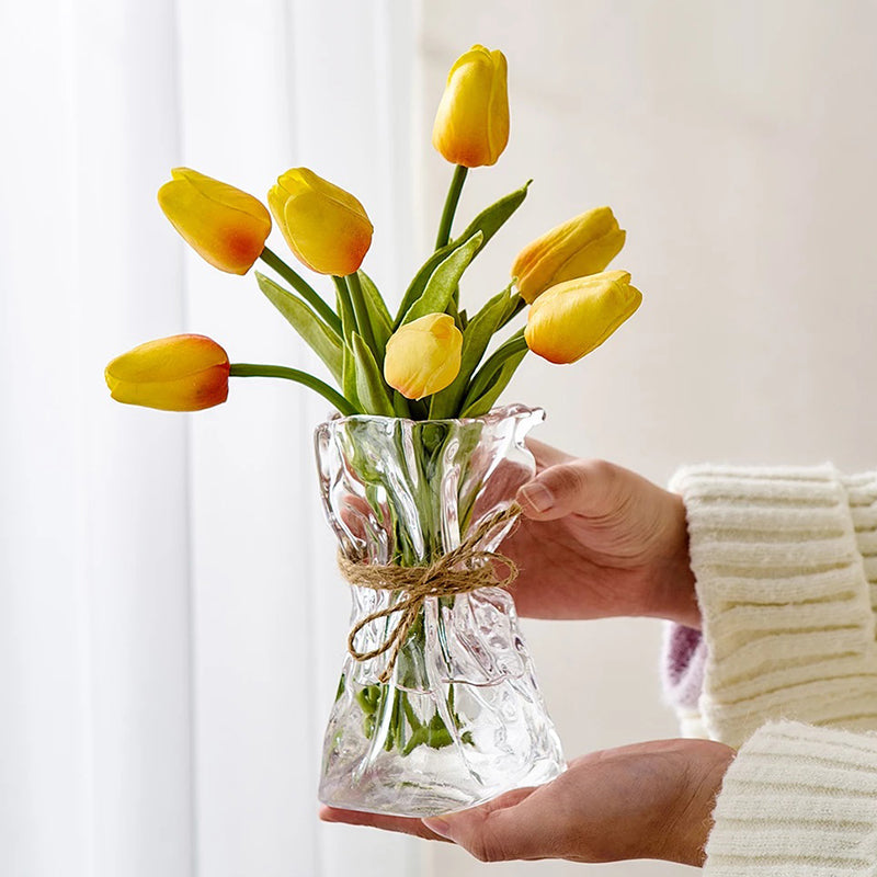 Twisted Paper Bag Glass Vase Set (2 PCS)