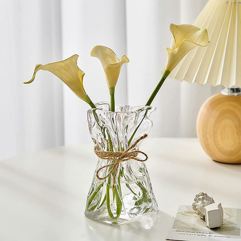Twisted Paper Bag Glass Vase Set (2 PCS)