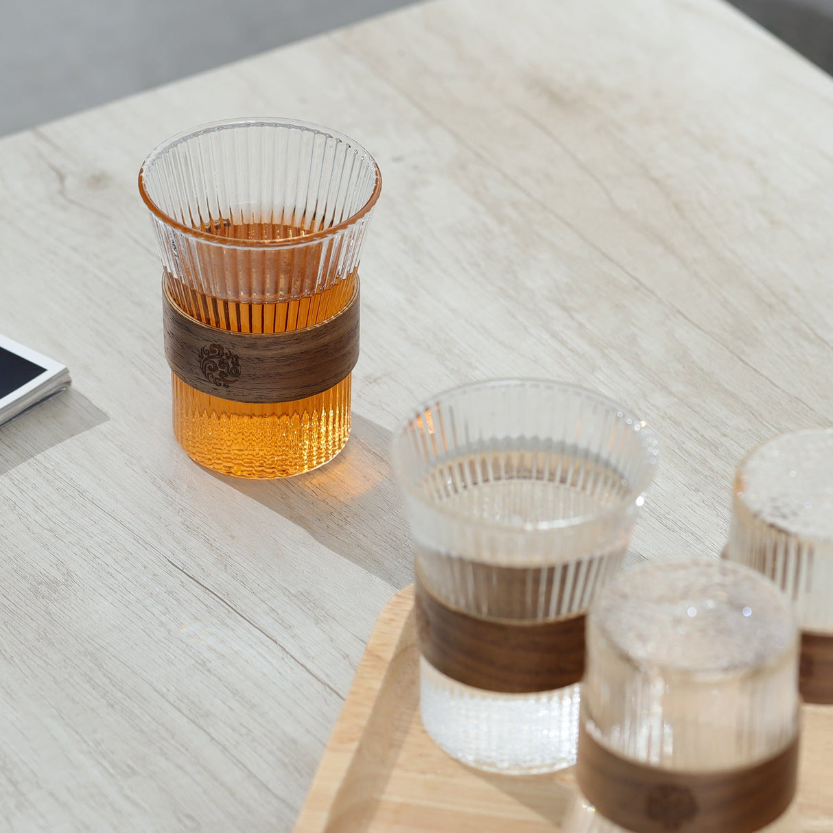Clear Ripple Drinking Glasses Cup