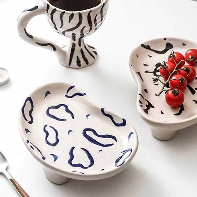 Japanese Leopard Print Pattern Sashimi Ceramic Plate