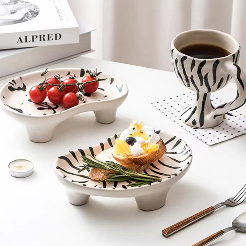 Japanese Leopard Print Pattern Sashimi Ceramic Plate