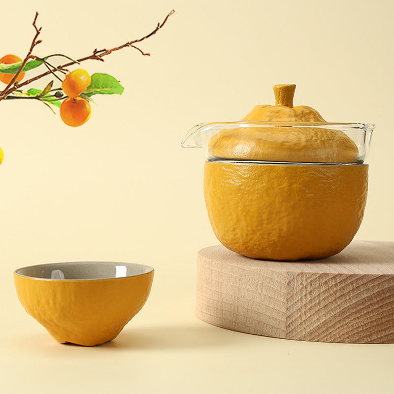 Creative Ugly Orange Shape Outdoor Convenient Teapot