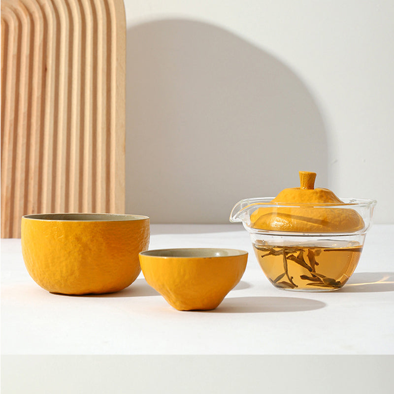 Creative Ugly Orange Shape Outdoor Convenient Teapot