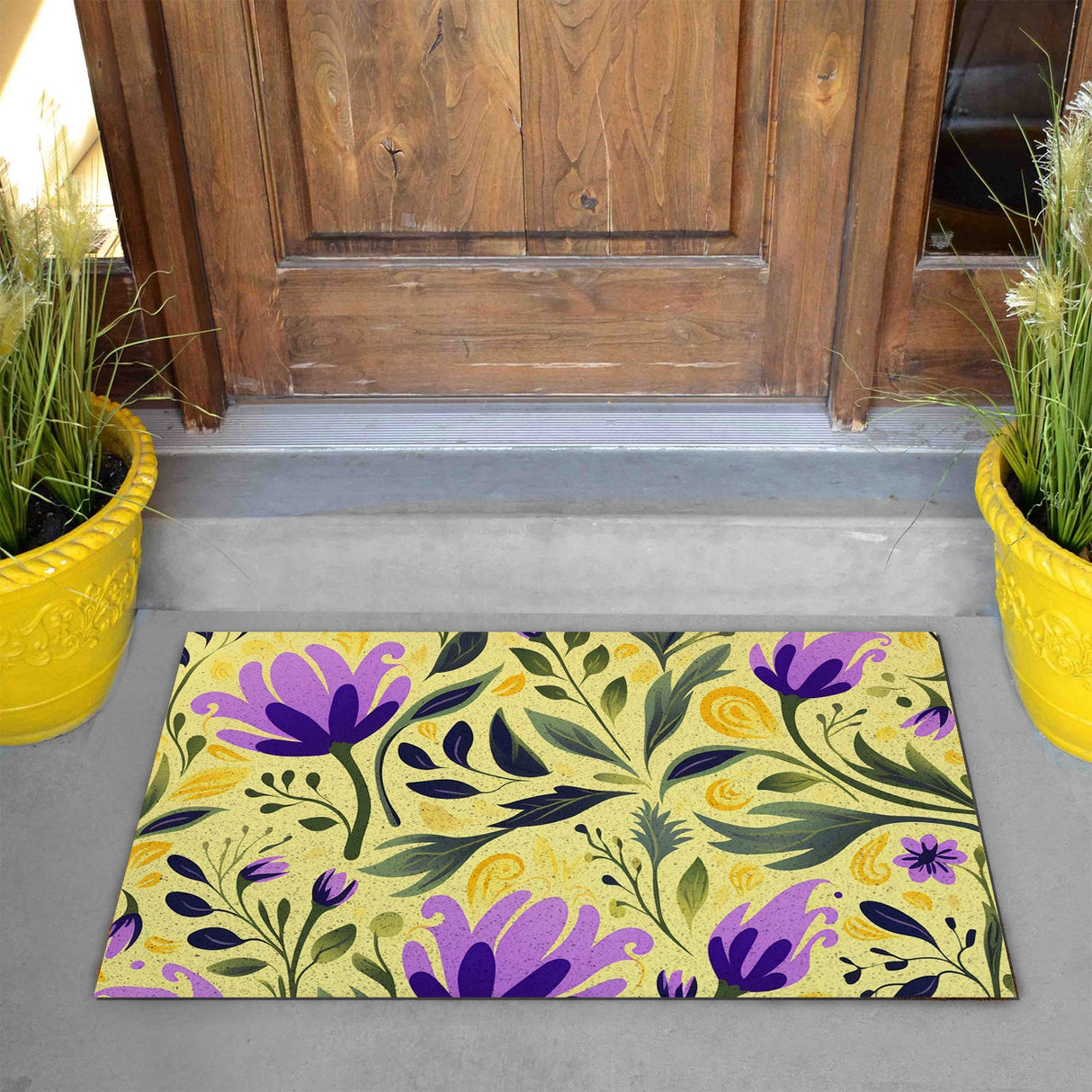 Feblilac Purple flowers PVC Coil Door Mat