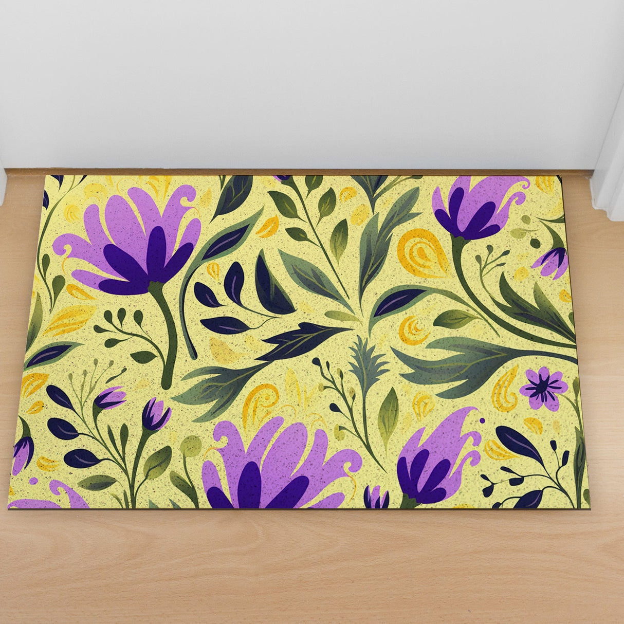 Feblilac Purple flowers PVC Coil Door Mat