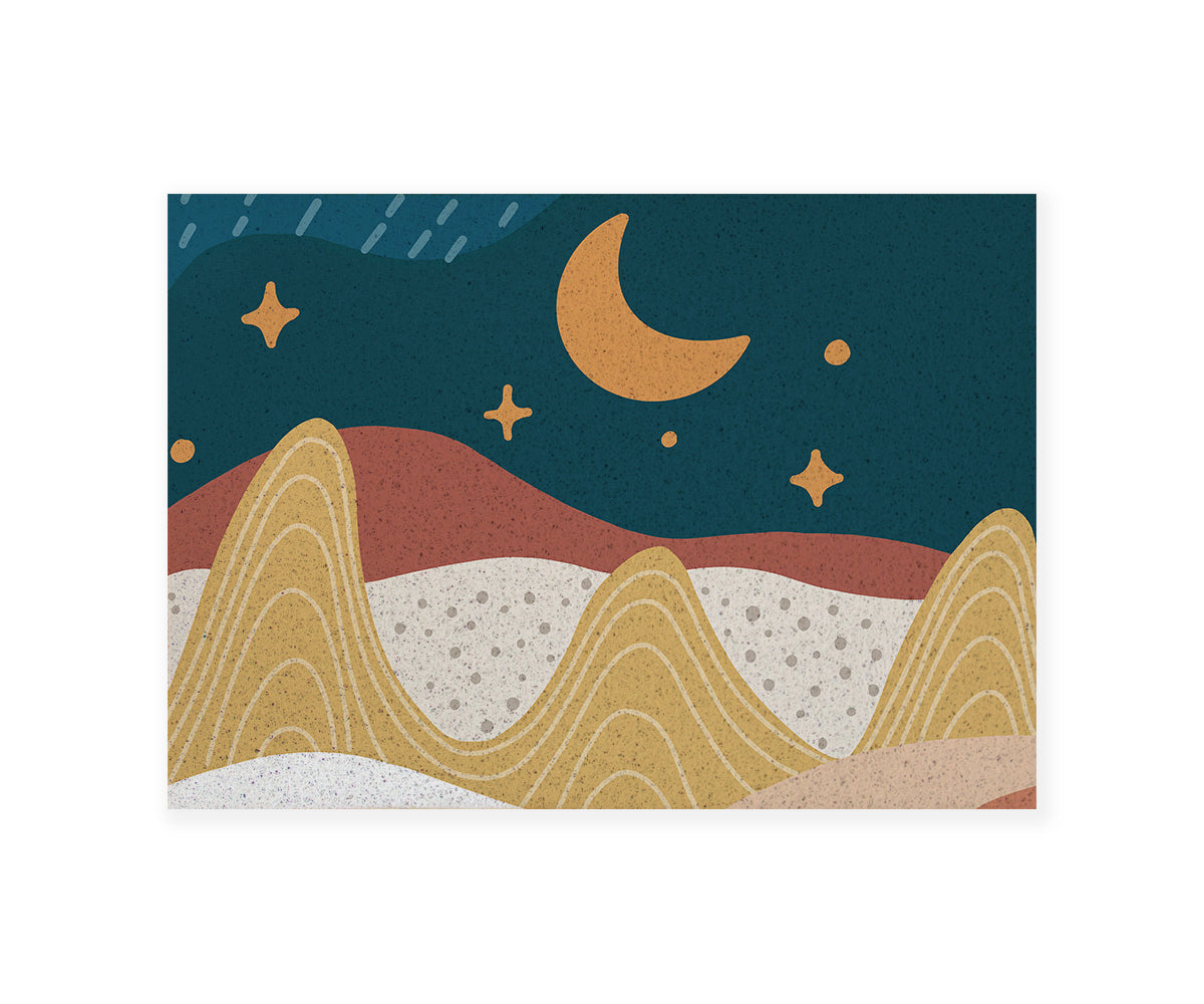 Moon Stars and Mountain PVC Entrance Mat