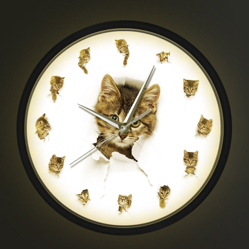 Modern Cat Wall Clock Decor