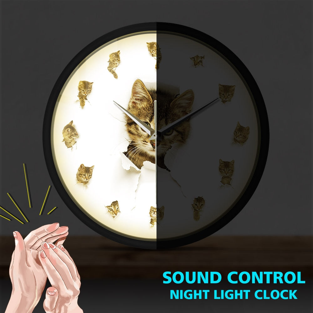Modern Cat Wall Clock Decor