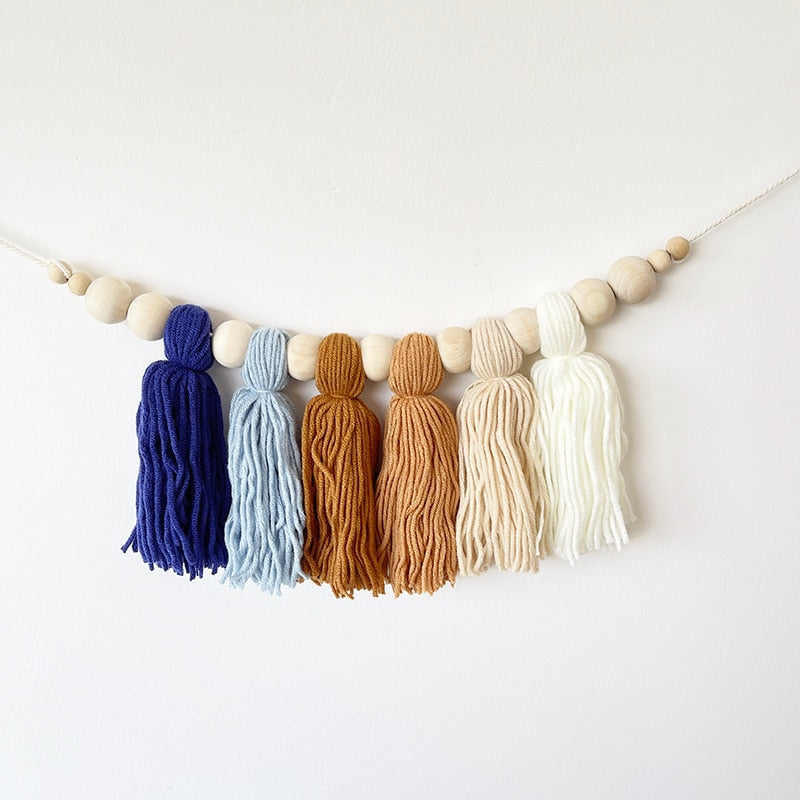 Boho Tassel Wooden Wall Hanging