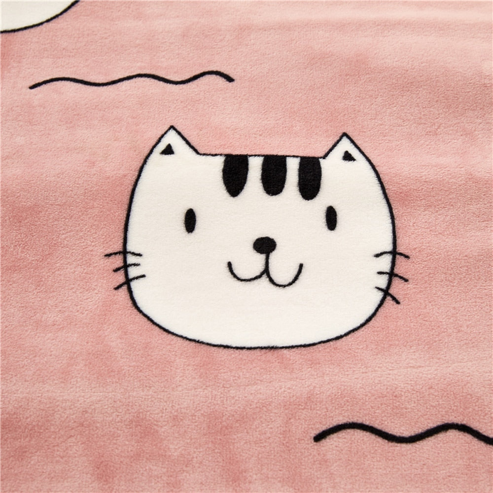 Cat N Fish Pink Blanket