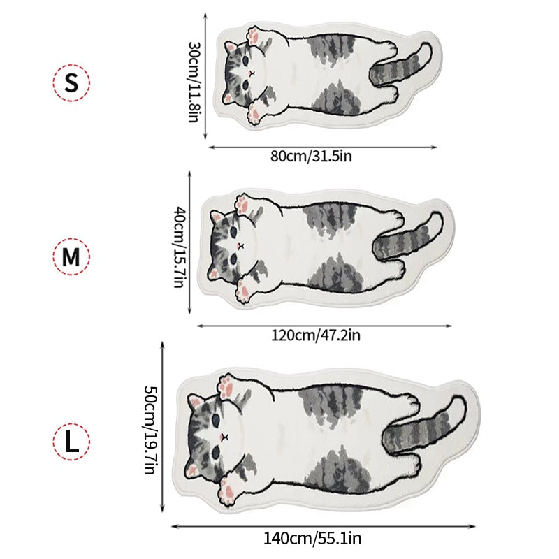 Kawaii Long Cat Fluffy Rug