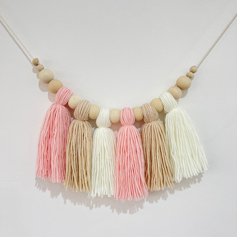 Boho Tassel Wooden Wall Hanging