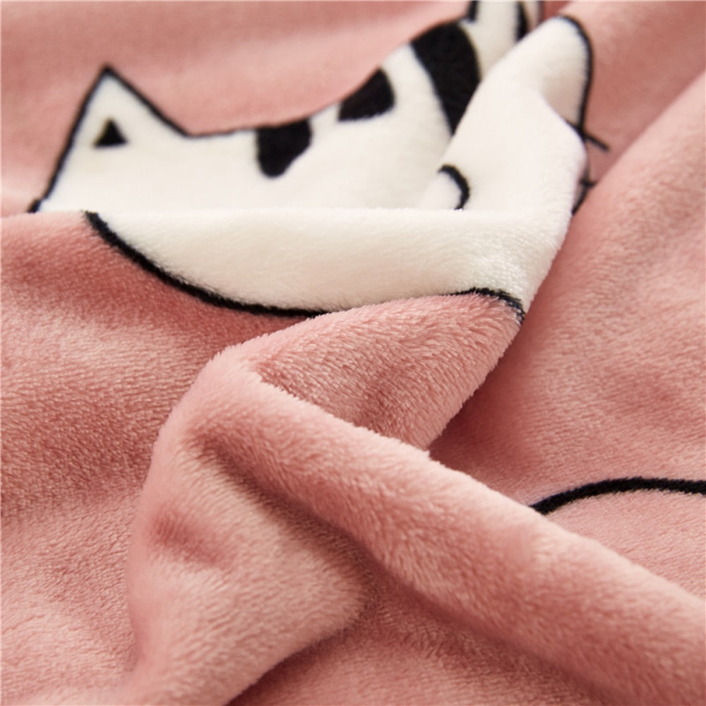 Cat N Fish Pink Blanket