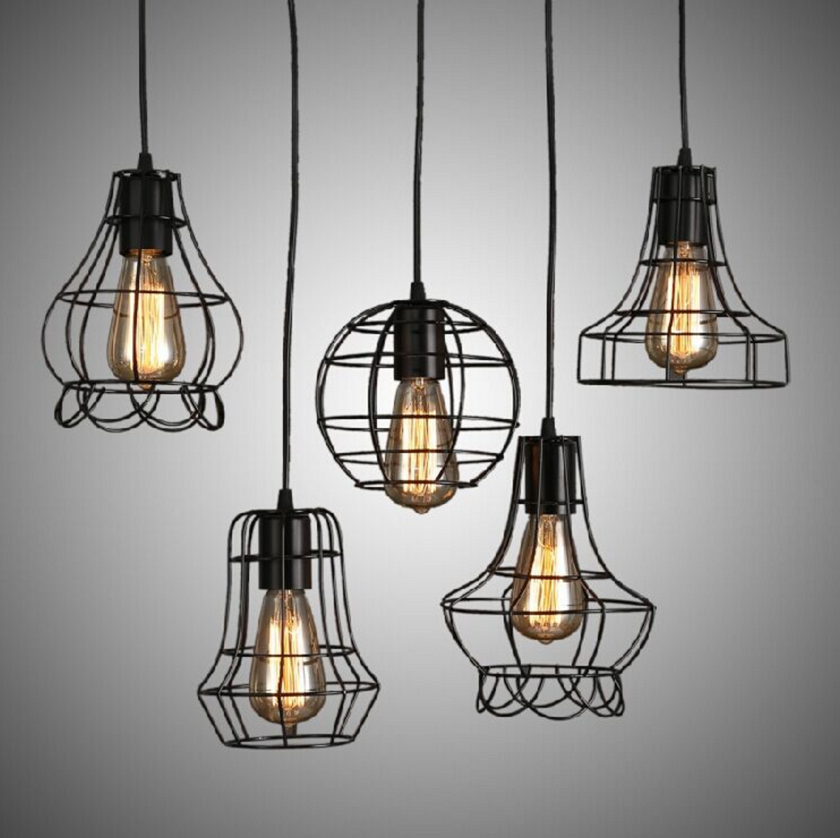 Rustic Wire Cage Industrial Pendant Ceiling Light