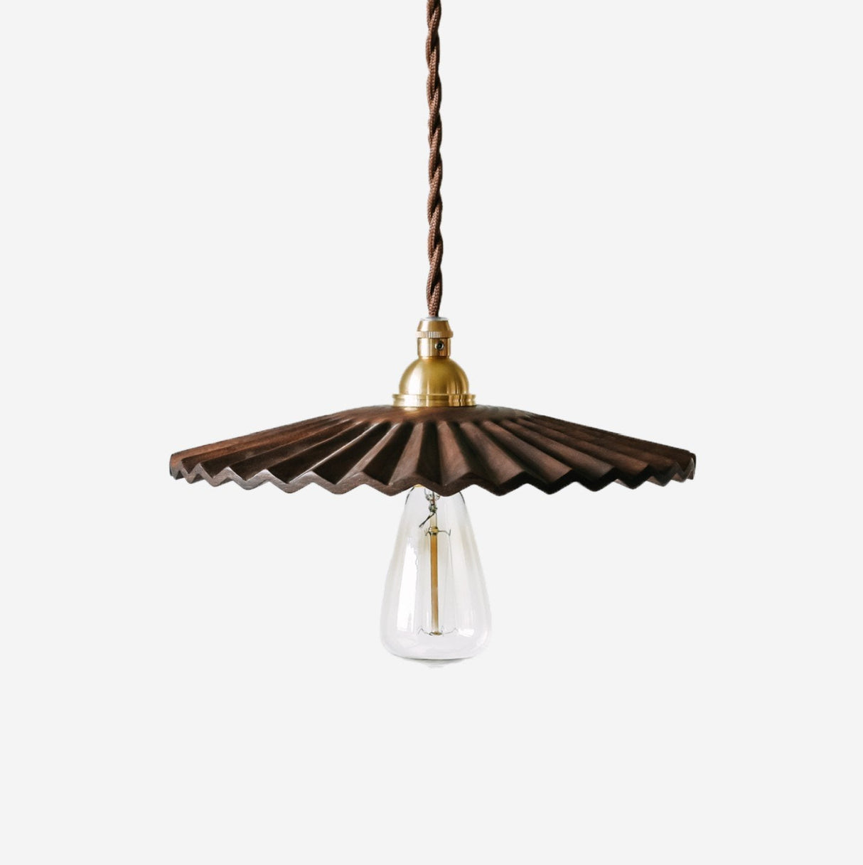 Caffeine Hand Crafted Wood Shade Pendant Light