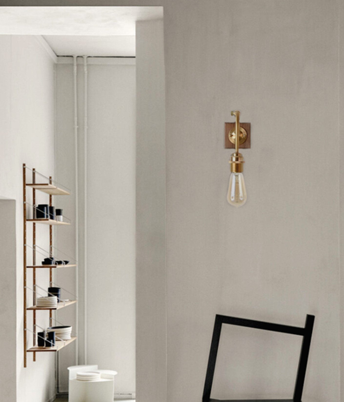 Ogilvy Wood Brass Wall Light