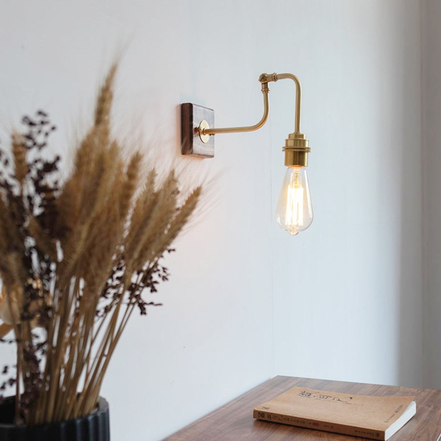 Ogilvy Wood Brass Wall Light