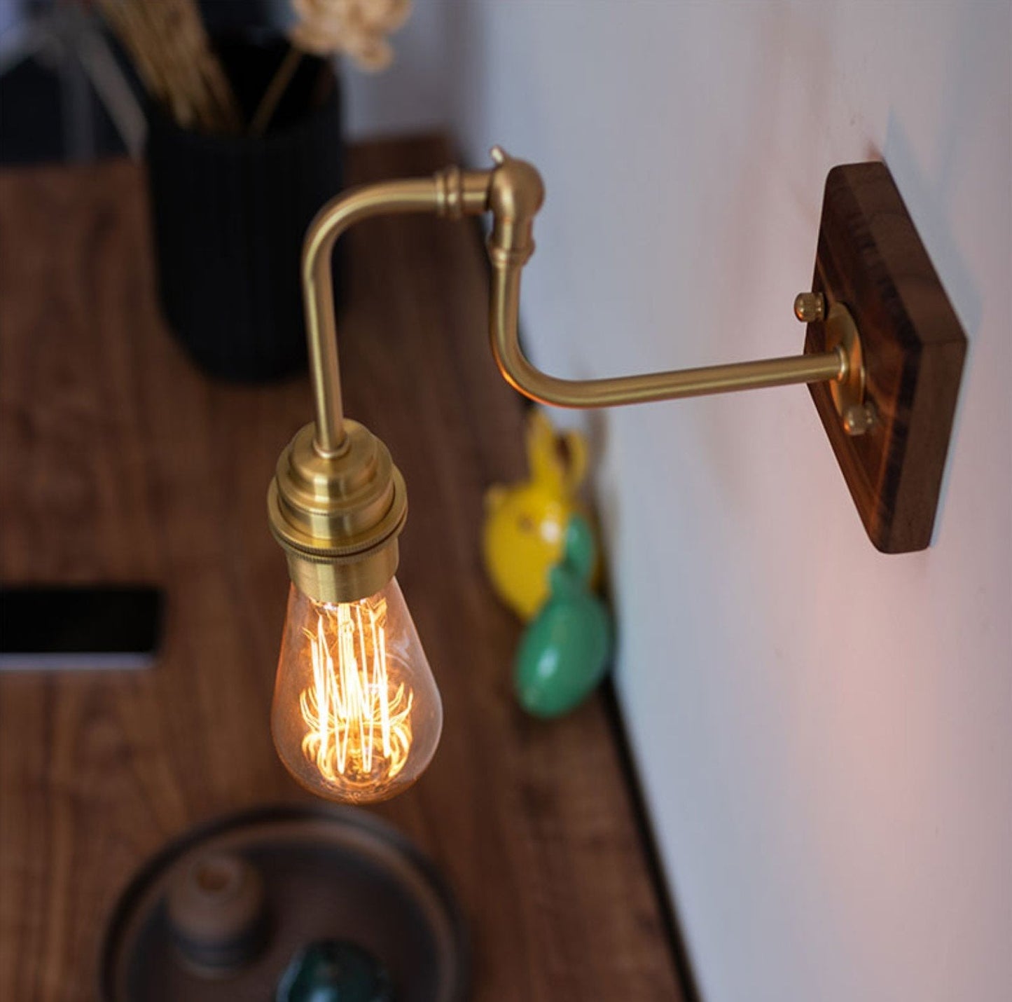 Ogilvy Wood Brass Wall Light