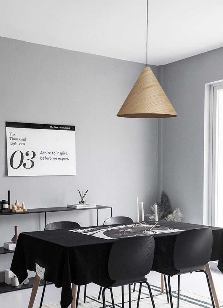 Geppetto Wooden Cone Pendant Light