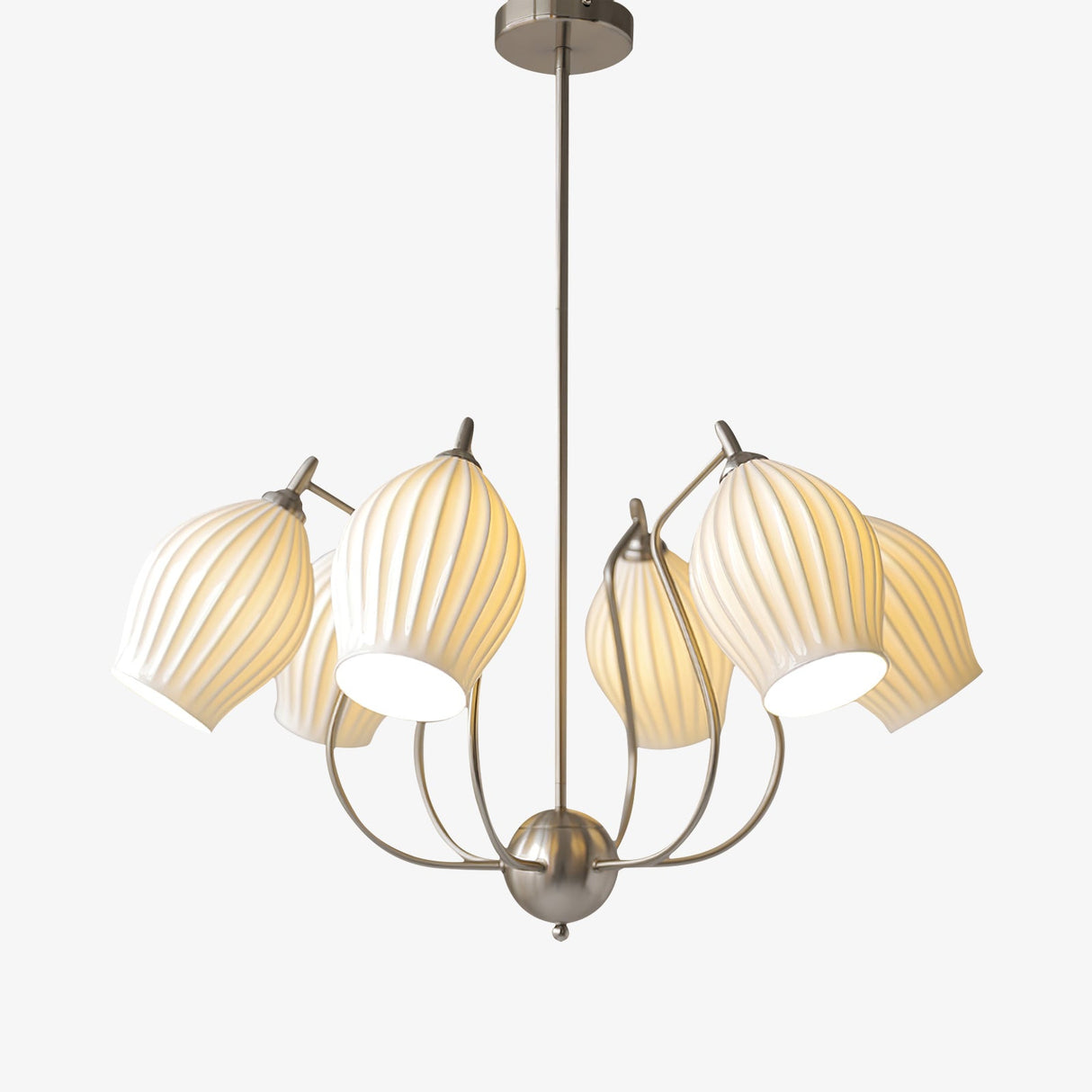 Ceramic Ribbed Chandelier