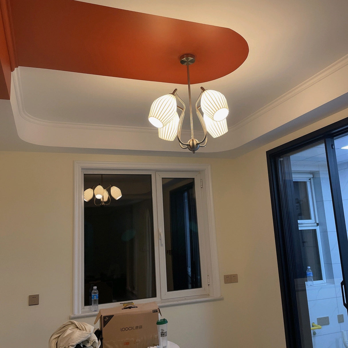 Ceramic Ribbed Chandelier