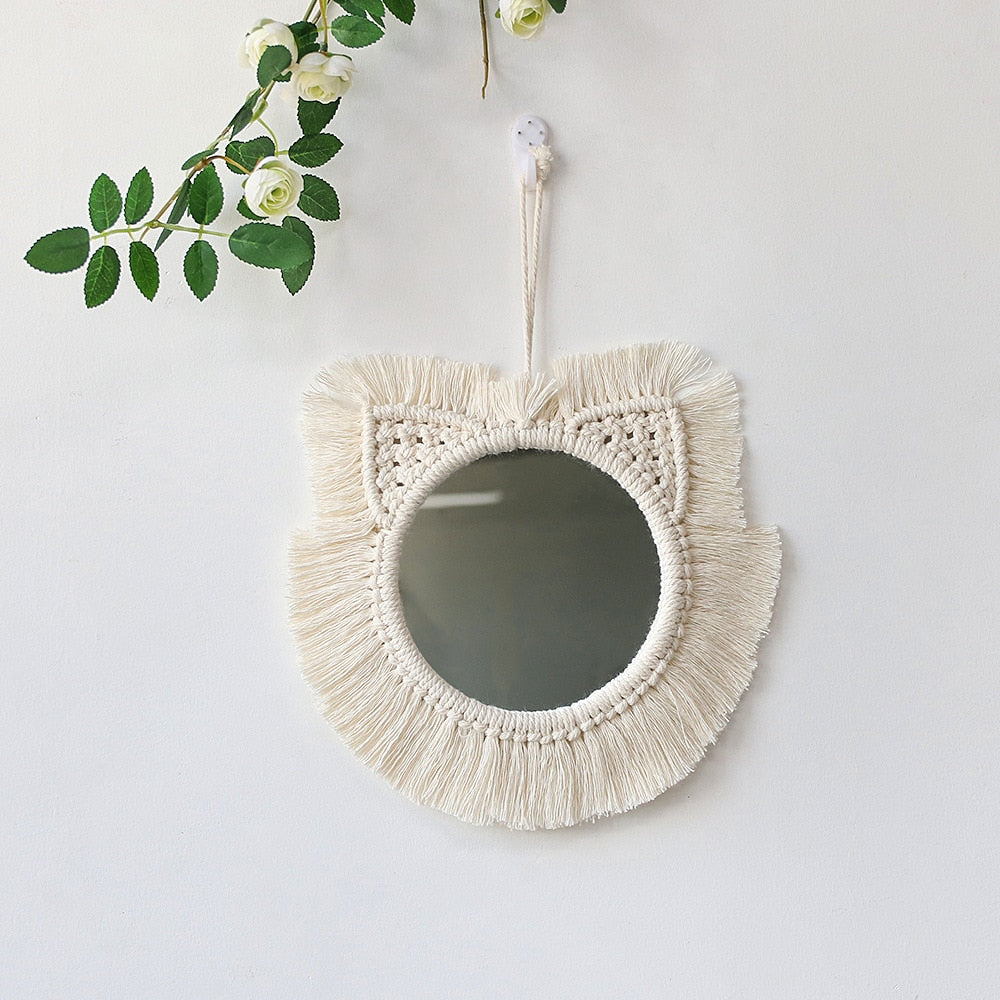 Boho Wall Hanging Round Mirror