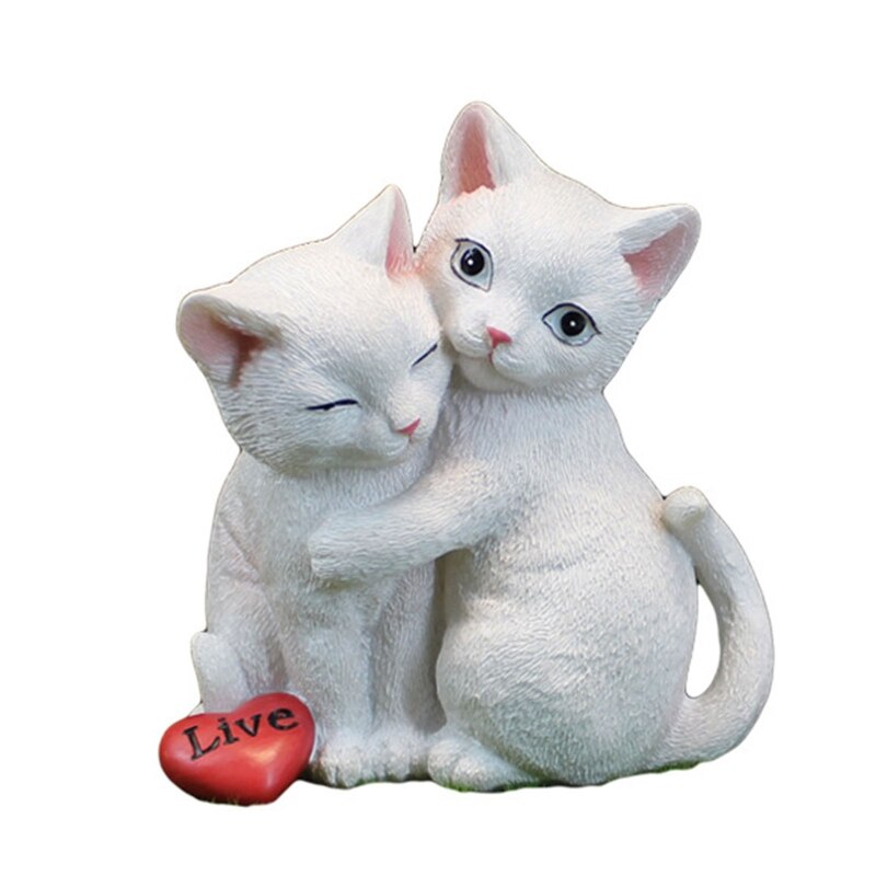 Cute Couple Cat Figurine