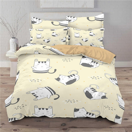 Cartoon Cat Kittens Bedding Set