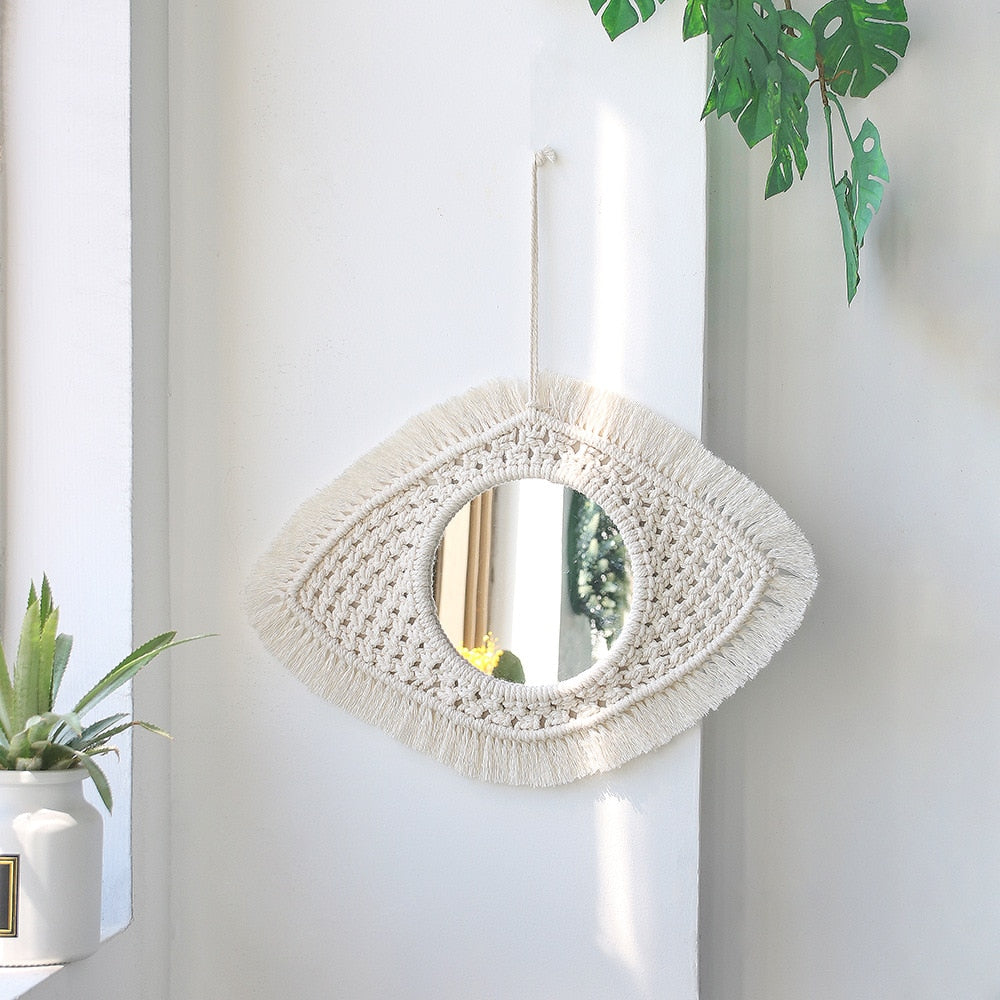 Boho Wall Hanging Round Mirror