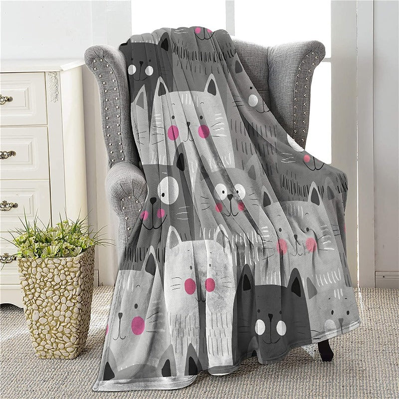 Cute Cat Soft Fleece Blanket