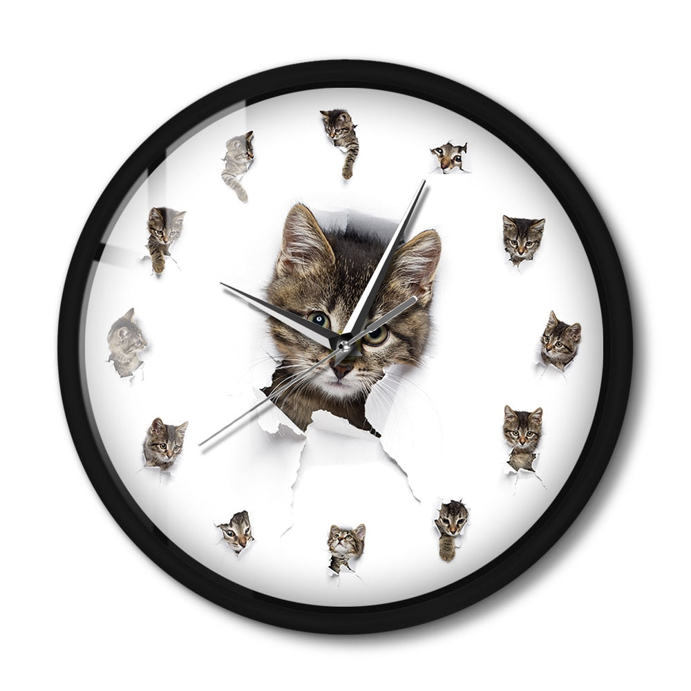 Modern Cat Wall Clock Decor