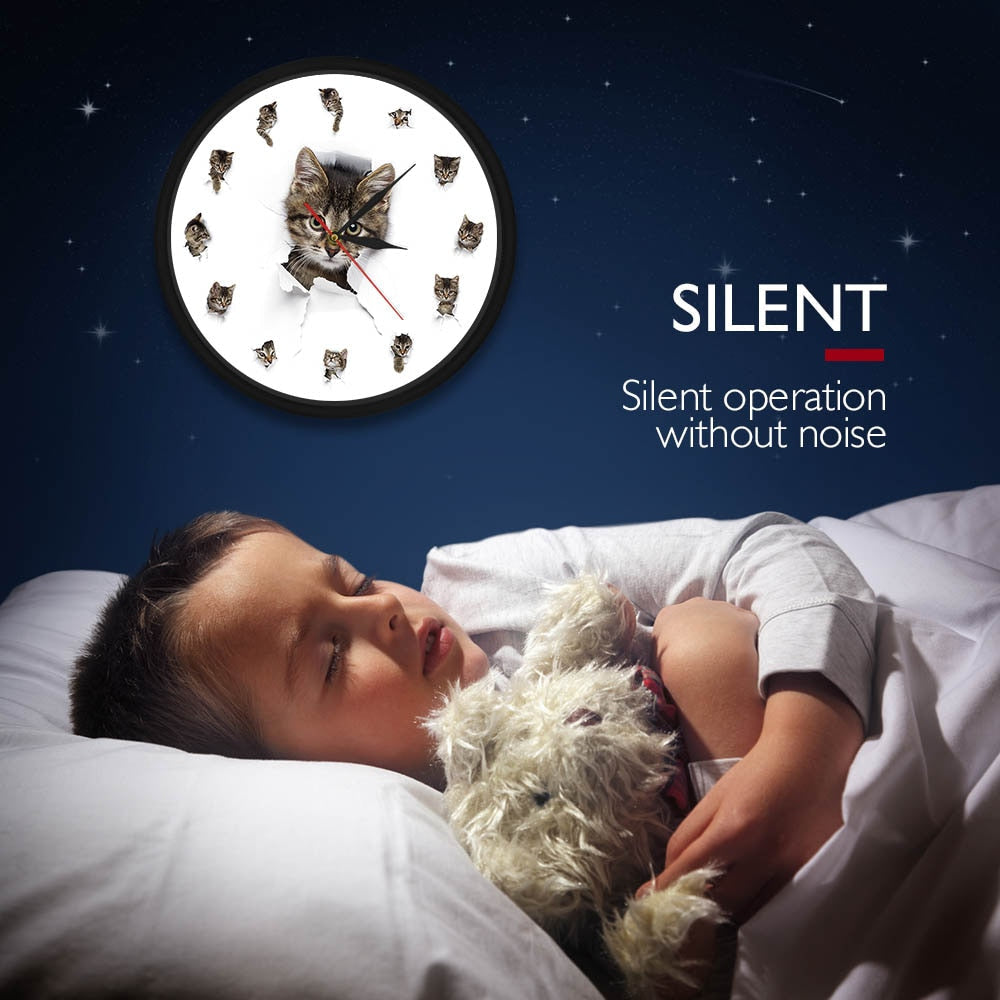 Modern Cat Wall Clock Decor