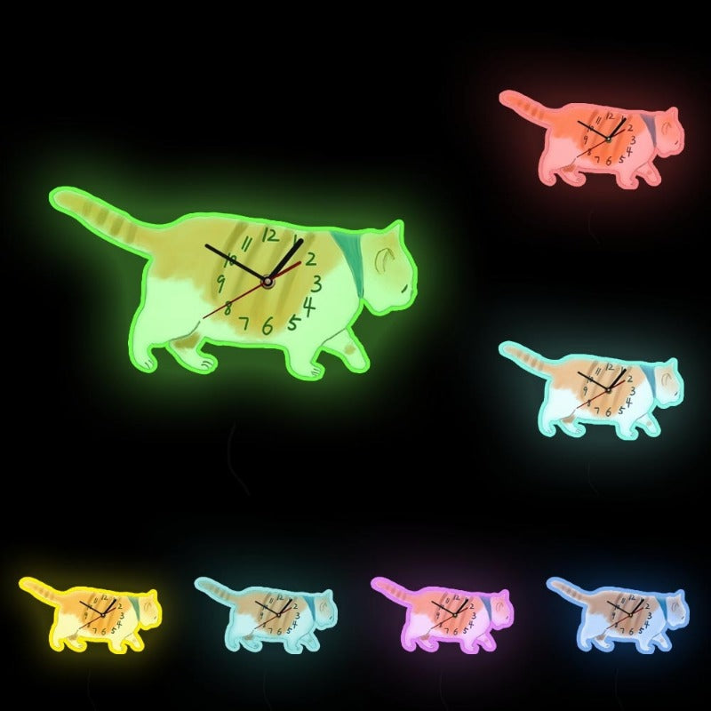 Cartoon Cat Wall Clock Decor