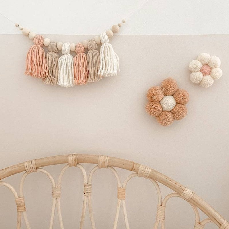Boho Tassel Wooden Wall Hanging