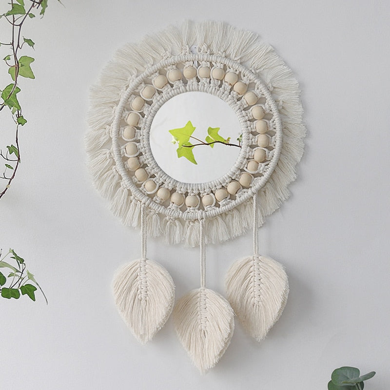 Boho Wall Hanging Round Mirror