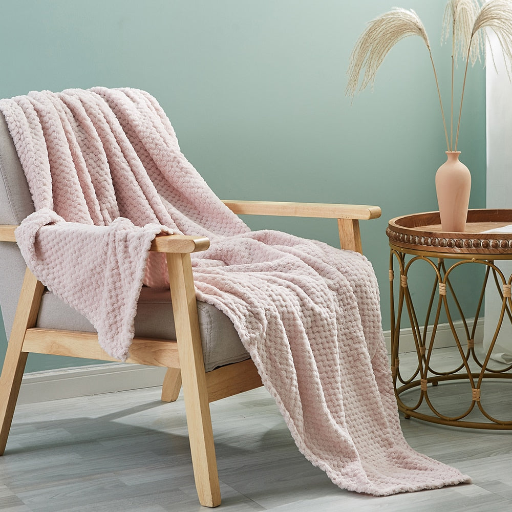 Simple&Opulence 100% microfiber Flannel Fleece Velvet Plush Throw Blanket Lightweight Warm Fluffy Cozy Fuzzy Soft Blankets