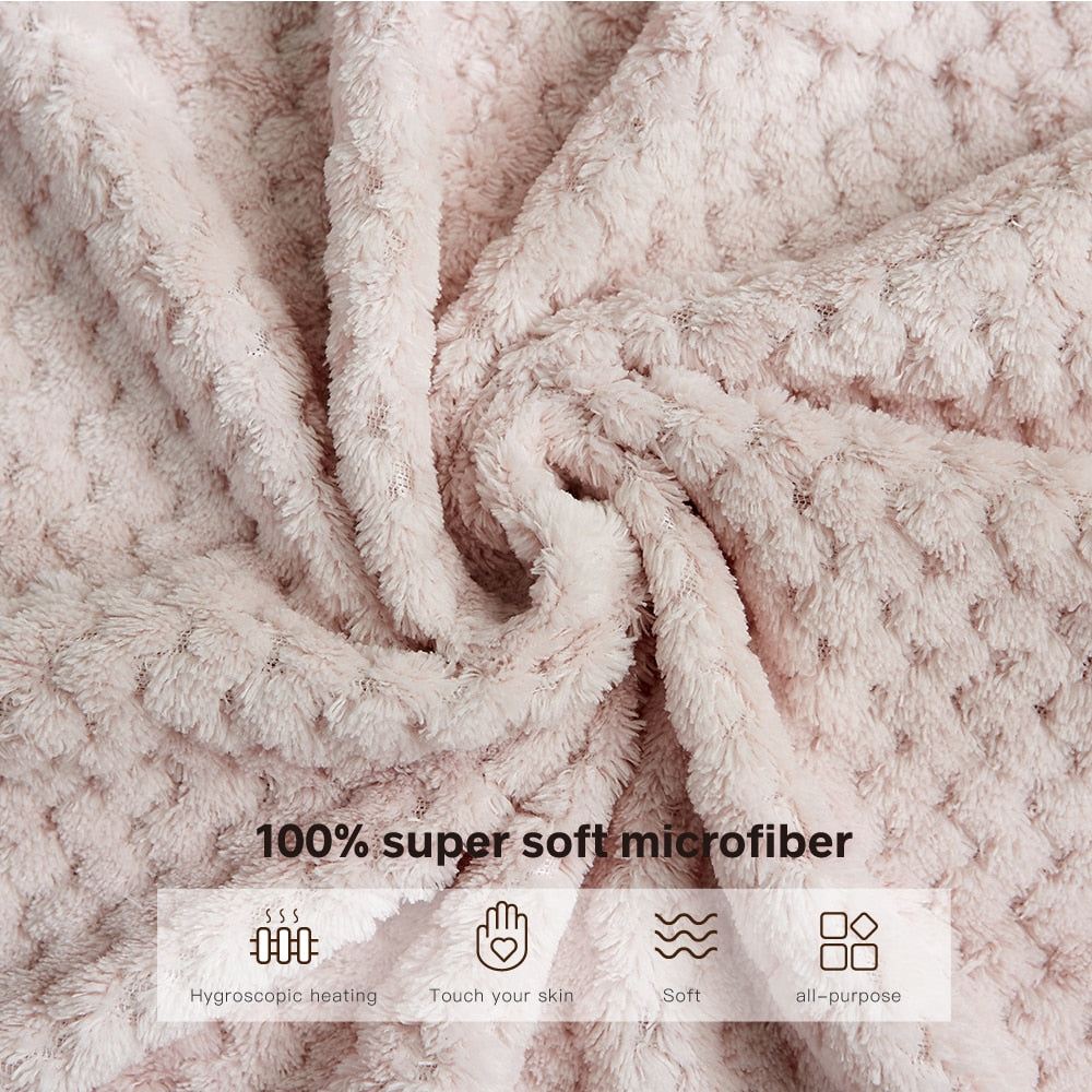 Simple&Opulence 100% microfiber Flannel Fleece Velvet Plush Throw Blanket Lightweight Warm Fluffy Cozy Fuzzy Soft Blankets