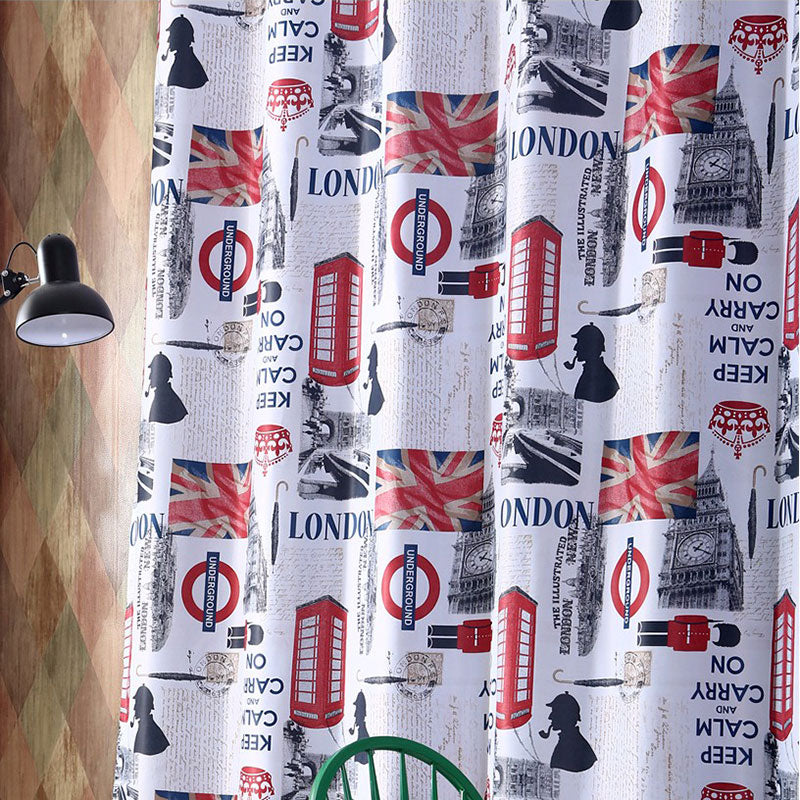 Single Panels Blackout Curtains Kids Bedroom Window Treatments Printed Scenic European Style Curtains For Children