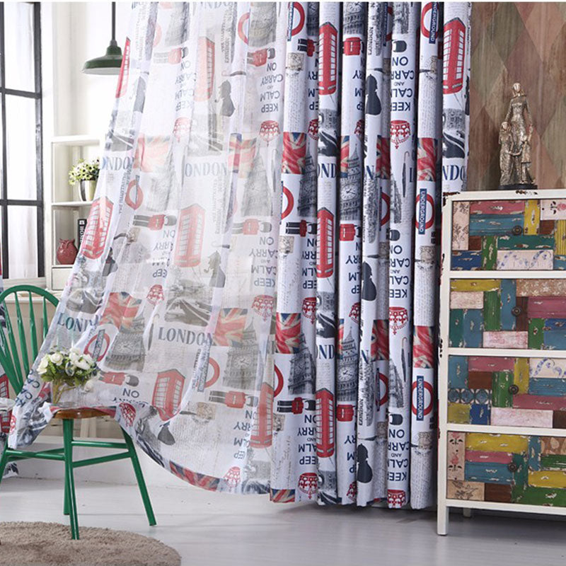 Single Panels Blackout Curtains Kids Bedroom Window Treatments Printed Scenic European Style Curtains For Children