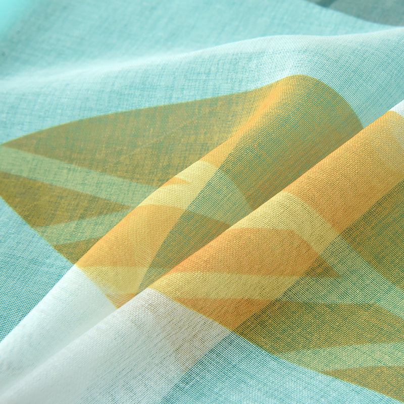 Single Panels Green Leaves Curtain Living Room Window Decoration Nordic Rustic Kitchen Curtains 3d