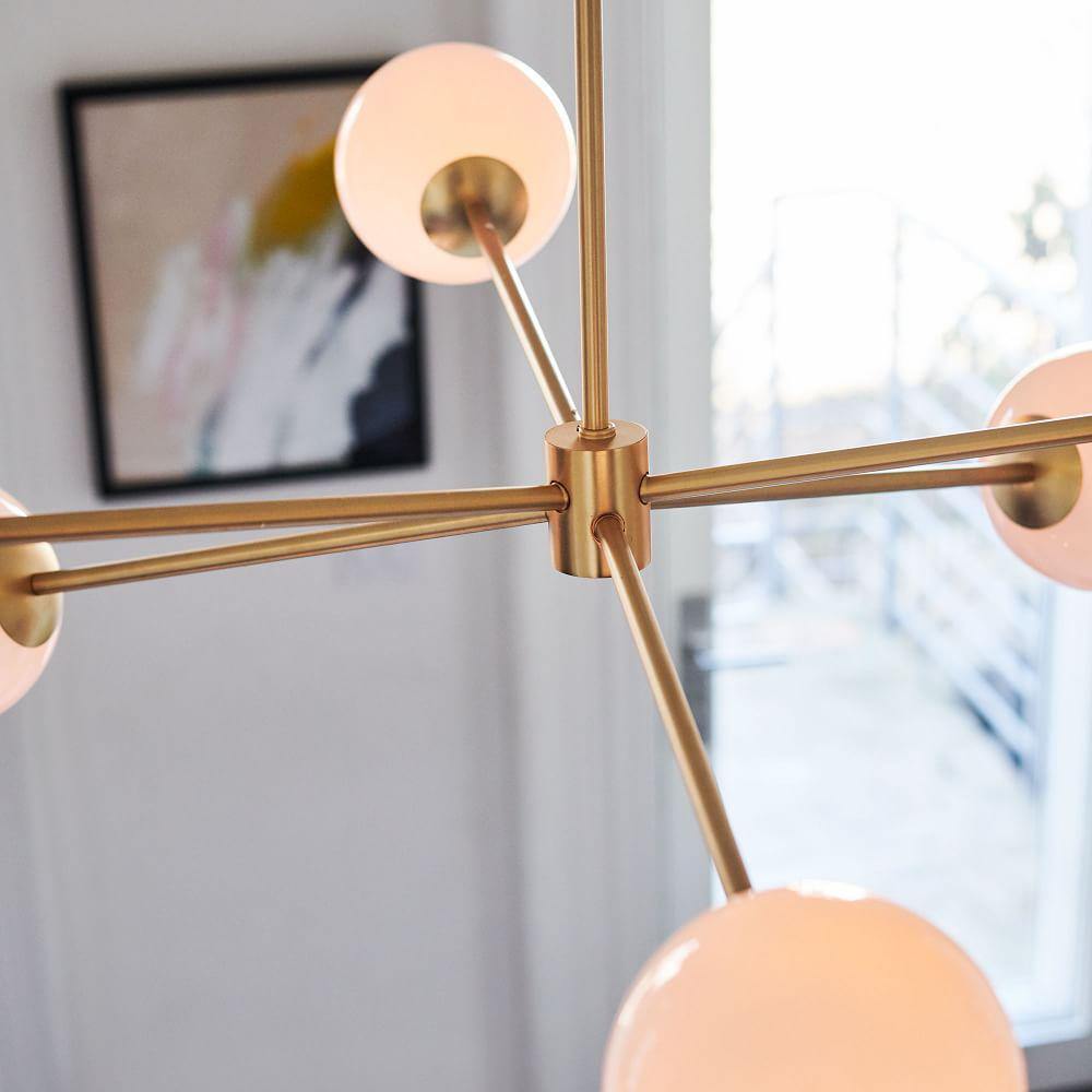 Staggered Glass 6-Light Chandelier