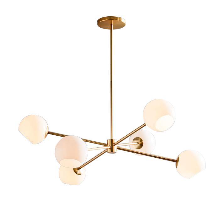 Staggered Glass 6-Light Chandelier
