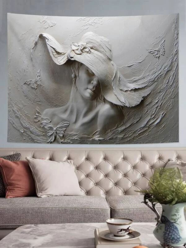 Statue Figure Graphic Tapestry