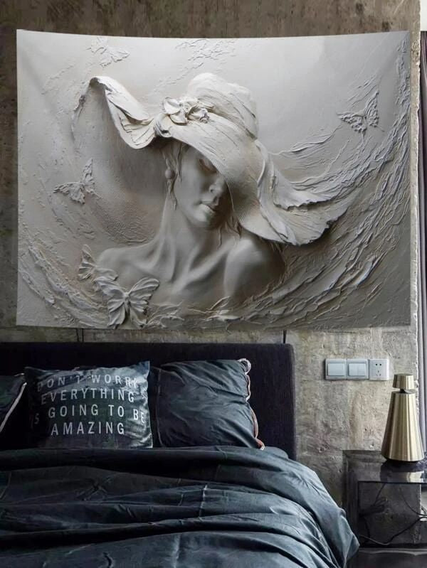 Statue Figure Graphic Tapestry