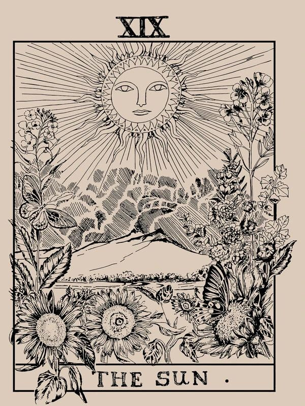 Sun & Flower Print Tapestry