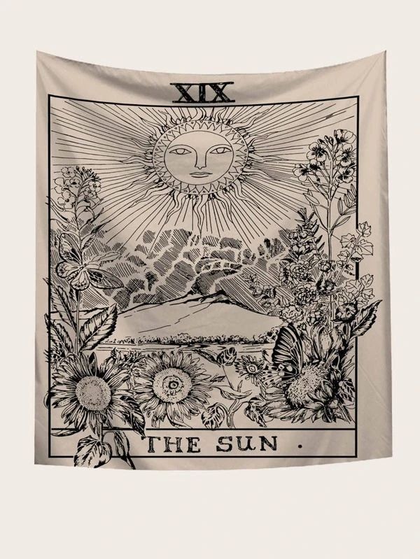 Sun & Flower Print Tapestry