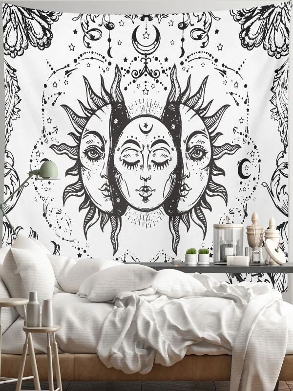 Sun & Moon Pattern Tapestry